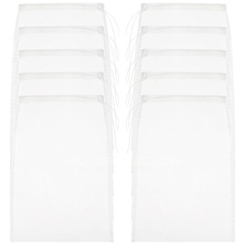 10pcs Reusable Straining Bag, Cheese Cloths Drawstring Strainer Bags Food Filter Net Bags for Yogurt Soy Oat Nut Almond Milk Straining Cold Brew Coffee Muslin Nylon Mesh (20x30cm/8x12)