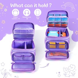 AZURAOKEY Carrying Case Compatible with Yoto Player (3rd Generation) – Travel Storage Bag with Large Capacity for 30 Cards, Extra Storage Pockets, and Adjustable Shoulder Strap (Bag Only)