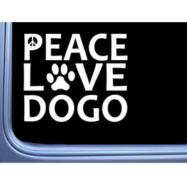 EZ-STIK Argentine Dogo Peace Love L640 Dog Sticker 6" Decal