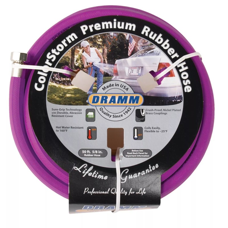 Dramm ColorStorm Premium Rubber Garden Hose, No Kink, Leak Proof