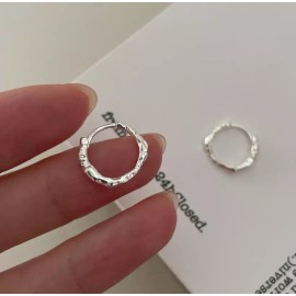 Unbranded 925 Sterling Silver Plated Twist Huggie Hoop Earrings Girl Women Gift 13/9mm P10 - Silver 13mm