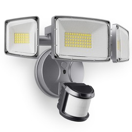 Onforu 75W LED Motion Sensor Outdoor Lights, Dusk to Dawn Flood Light Outdoor Motion Sensor, Hardwired Security Light Floodlights Outside 7500LM 6500K Daylight IP65 Waterproof (Gray)