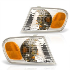 AJP Distributors Chrome Housing Clear Lens Front Bumper Parking Turn Signal Corner Lights Driving Lamps Pair Set Compatible/Replacement For Corolla AE100 AE101 1993 1994 1995 1996 1997 93 94 95 96 97