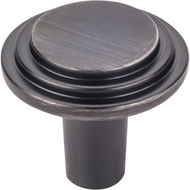 Elements 331BNBDL Calloway Collection 1.125 Inch Diameter Stepped Round Cabinet Knob, Brushed Pewter Finish