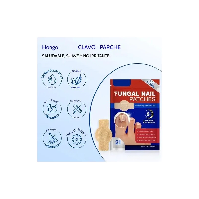 ~ Parches Para Uñas Fc Fungal, 63 Unidades/caja De Parche