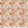 ANRO Christmas Tablecloth, Washable, Oilcloth, Red, Beige, 180 x 140