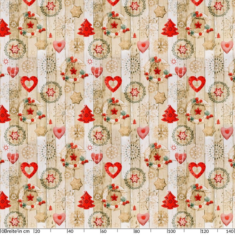 ANRO Christmas Tablecloth, Washable, Oilcloth, Red, Beige, 180 x 140