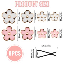 HotoPink Flower Car Air Vent Clip, 8 PCS Daisy Car Air Fresheners Vent Clips, Cute Auto Air Conditioning Outlet Clip Decorations for Women & Girls Automobile Interior Decorations (Pink+White)