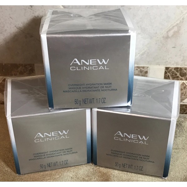 🌟LOT OF 3 NEW Avon Anew Clinical Overnight Hydration Mask