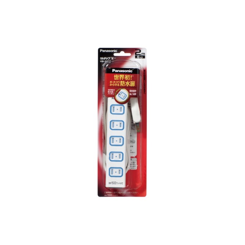 Panasonic The Tap WHA2526WP, Six Outlet Power Strip, 2 m