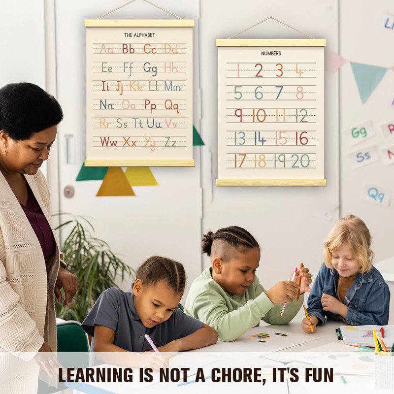 Buildinest Numbers Abc Wall Chart for Toddler Learning Posters, alphabet