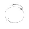 Cross Anklets for Women Men 925 Sterling Silver White Gold