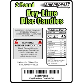 Key Lime Candies. Individually Wrapped Hard Candy (2 Pound Bag)
