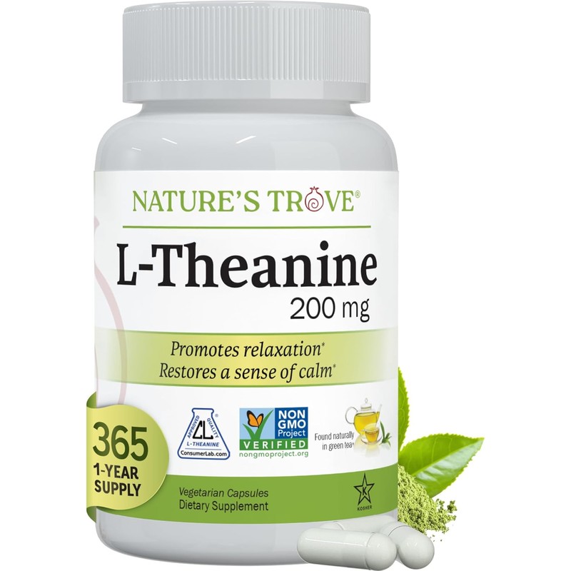 Nature's Trove L-Theanine 200mg Super Value Size - 365 Vegetarian