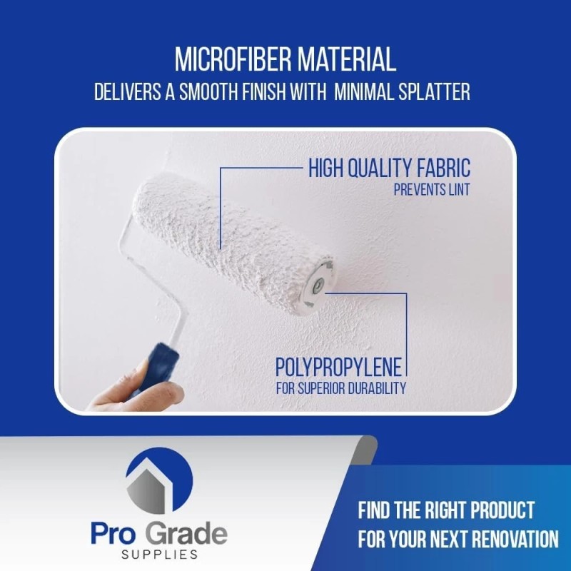 Prograde Pro Grade Paint Roller Kit, Brush & Roller,10 Piece