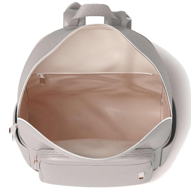 KMISSO Women's Backpack Vegan Leather Versatile Practical 30608, silver colours