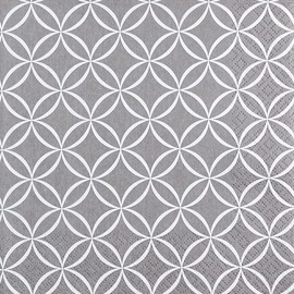 20 Napkins Circles in Composite Grey | Pattern | Craft | Neutral | Timeless | Table Decoration | Decoupage | Decoupage | Decoupage | Decoupage | 33 x 33 cm