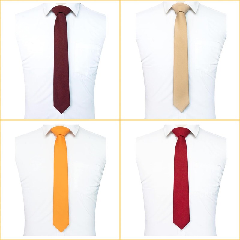 Men's Tie, Classic Plain Men's Tie, Slim Tie with Multiple
