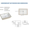 Couoko 18x12 Inch Undermount Bathroom Sink with Rectangular Bottom White