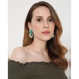 Canboer Vintage Rhinestone Statement Earrings Retro Fancy Crystal Cluster Drop Dangle Earrings for Women Prom