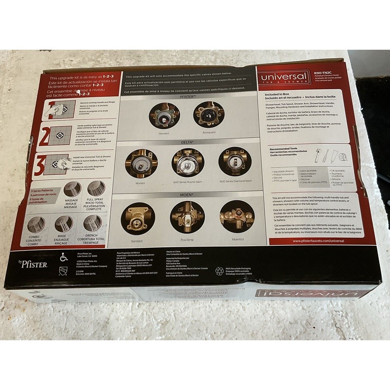 Pfister Tub & Shower Trim Polished Chrome Universal R90-TD2C