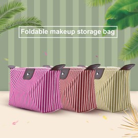 Tumenque Makeup Bag Cosmetic Bags for Women Waterproof Toiletry Bag Multifunction Pouch Bag Portable Travel Pouch Stripe Organizer Set 6 Colors