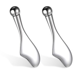 Hpmjz 2PCS Gua Sha Facial Tools Mini Eye Care Stick Cooling Metal Roller Eye Cream Applicator Wand Stick Women Face Skin Care Massage Set for Jawline Sculpting and Puffiness Reducing