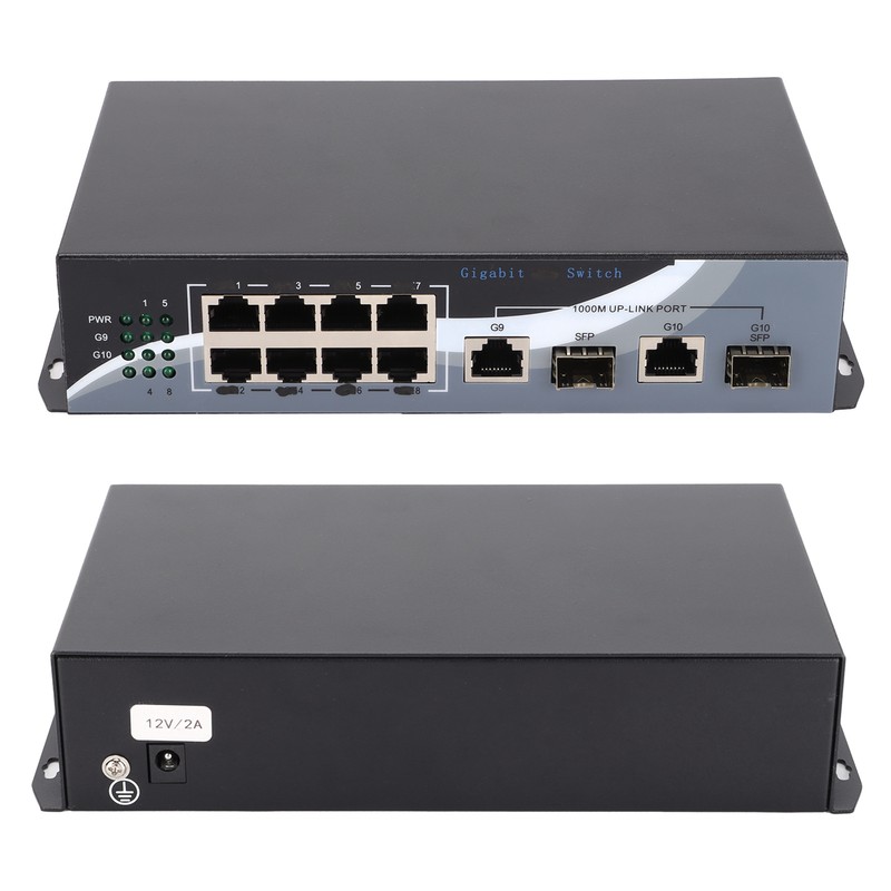 Ethernet Media Converter Twisted Pair RJ45 10/100/1000M 2 Optical Fiber