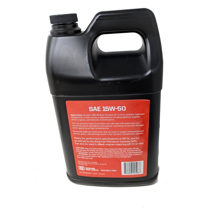 Ariens Gravely Gallon 15W-50 Full Synthetic Hydraulic Fluid and Funnel