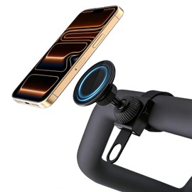 Vitog Gym Magnetic Phone Holder for MagSafe, 20X N52 Magnets, Strong Magnets Stable and Secure Phone Mount with Adjustable Strap, Phone Mount Clamp for Peloton Bike, Gym Equipment, Stroller, Treadmill