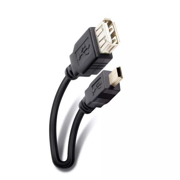 Steren 6" Mini USB Male to USB A Female Cable
