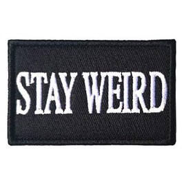 Antrix Funny Stay Weird Patch Full Embroidered Hook and Loop Stay Weird Badge Applique Emblem Patch for Clothes Biker Jeans Jersey
