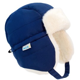 JAN & JUL Toddler Boy Girl Windproof Trapper Winter Hat (M: 6-24M, Nebula Blue)