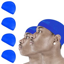 4 Pcs Wave Cap Stocking Caps Stretch Compression Long Lasting Lightweight Comfortable Fit Durable Mens Dome Cap Loc Cap Sleeping Hair Caps Wave Caps for Men (Royal Blue - 2 Pack of 2 Pcs)