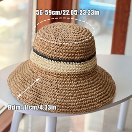 KXF Women's Sun Hat Foldable Packable Up Brim Bucket Cap Floppy Straw Sun Hat for Holiday Summer Beach Hiking Adjustable Fit, khaki