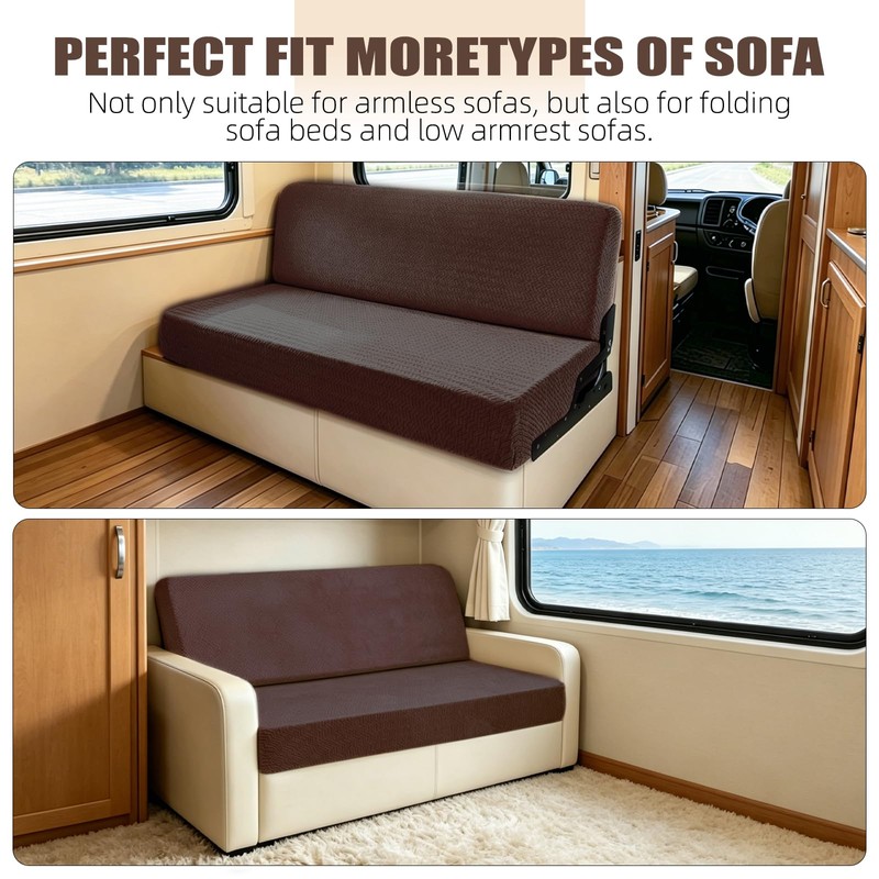 2-Piece RV Couch Covers for Jackknife Sofa Bed, Super Stretch