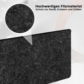 Partideal Pack of 2 Felt Pencil Case, Multifunctional Pencil Case, Stationery Bag, Cosmetic Bag with Zip, for Pens, Pencils, Highlighters, Other Office, School Supplies, darkgray, Classic