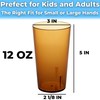 Restaurant Grade, BPA-Free 12oz Amber Plastic Cups 24pk. Super Durable,