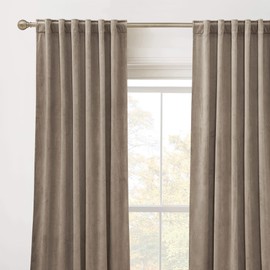 RYB Home Velvet Curtains 96 inches for Sliding Door - Blackout Curtains for Living Room, Thermal Insulated Panels Soft Luxury Window Decor for Kids Bedroom, W62 x L96, Taupe, 2 Panels
