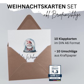 ZETTMANN® Premium Christmas Cards with Envelope Set of 20 - 10 Christmas Cards Set Including 10 Envelopes - Modern A6 Folding Cards - Ideal as Christmas Postcards #6