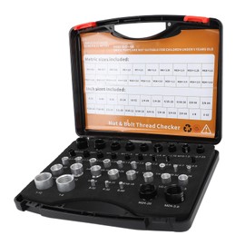 44pcs Nut and Bolt Thread Checker, Aluminum Thread Identifier Bolt and Nut Gauges with Storage Box for Imperial and Metric Nuts for Recognizing Size on Tricky and Narrow Area