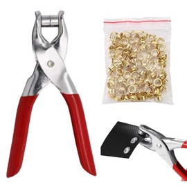 Grommet Eyelet Pliers Set, Hole Punch Belt Punch Pliers for Leather, Hole Pliers, Golden Metal Eyelets, Eyelet Pliers Set, Hole Pliers, Eyelet Pliers, for Belt Leather Repair Tool Punch Pliers