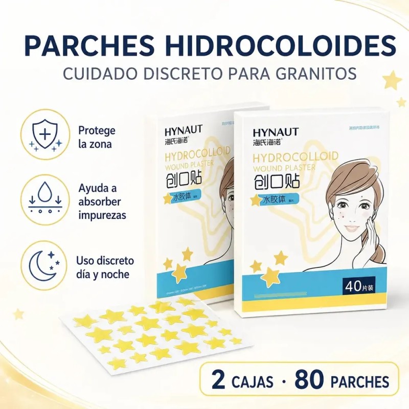 Parches Hidrocoloides Estrella Acne 2 Cajas 80 Pzs