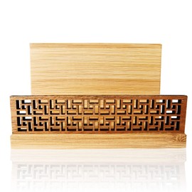 Spldsun Wooden Business Card Holder, Business Card Storage, Bamboo Wood Business Card Holder for Home, Office, Conference, Restaurant