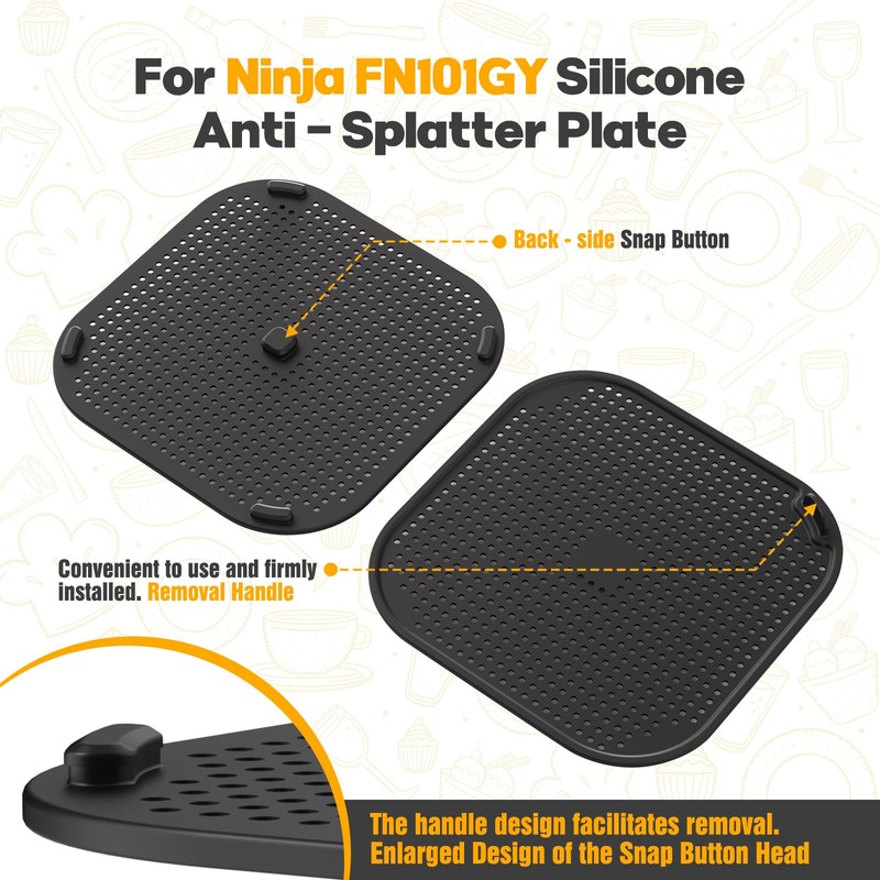 2 PCS Silicon Splatter Shield for Ninja Crispi Air Fryer
