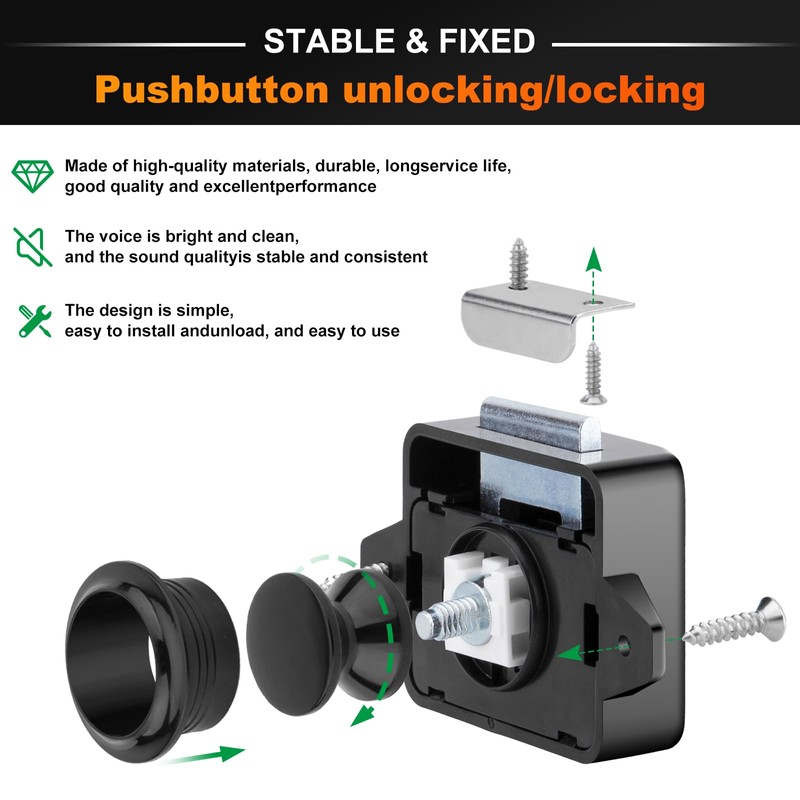 CXQamitao 5 Pack Push Button Latch Cabinet Door Catch Keyless