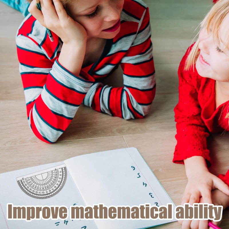 Protractor Set, 10 PCS Transparent Plastic Protractor for Students, 10.2