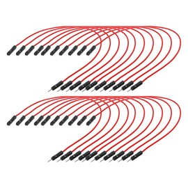 sourcing map Male to Female 1Pin Breadboard Jumper Wire Ribbon Cable 20cm Long,Electronics Breadboard Ribbon Cables for Breadboard Electronic Projects Pack of 20,Red