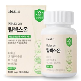 힐린 릴렉스온 스트레스 긴장완화 테아닌 홍경천 마그네슘 영양제, 30정, 1박스 Hilrin Relaxon Stress Relief Theanine Rhodiola Magnesium Supplement, 30 Tablets, 1 Box