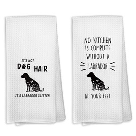 VRW Black Labrador Decorative Kitchen Towels and Dishcloths, No Kitchen is Complete Without a Labrador Hand Towels, Dog Theme Drying Cloth Hand Towels for Dog Mom Bathroom Kitchen Decor, 16×24 Inches